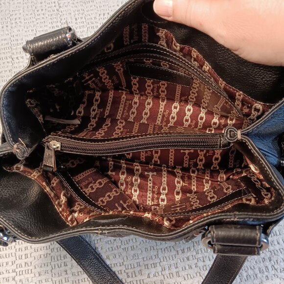 Tignanello leather multi pocket compartment double handles shoulder bag purse - Picture 8 of 15